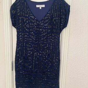 Trina Turk Midnight Blue Sequin Mini Dress